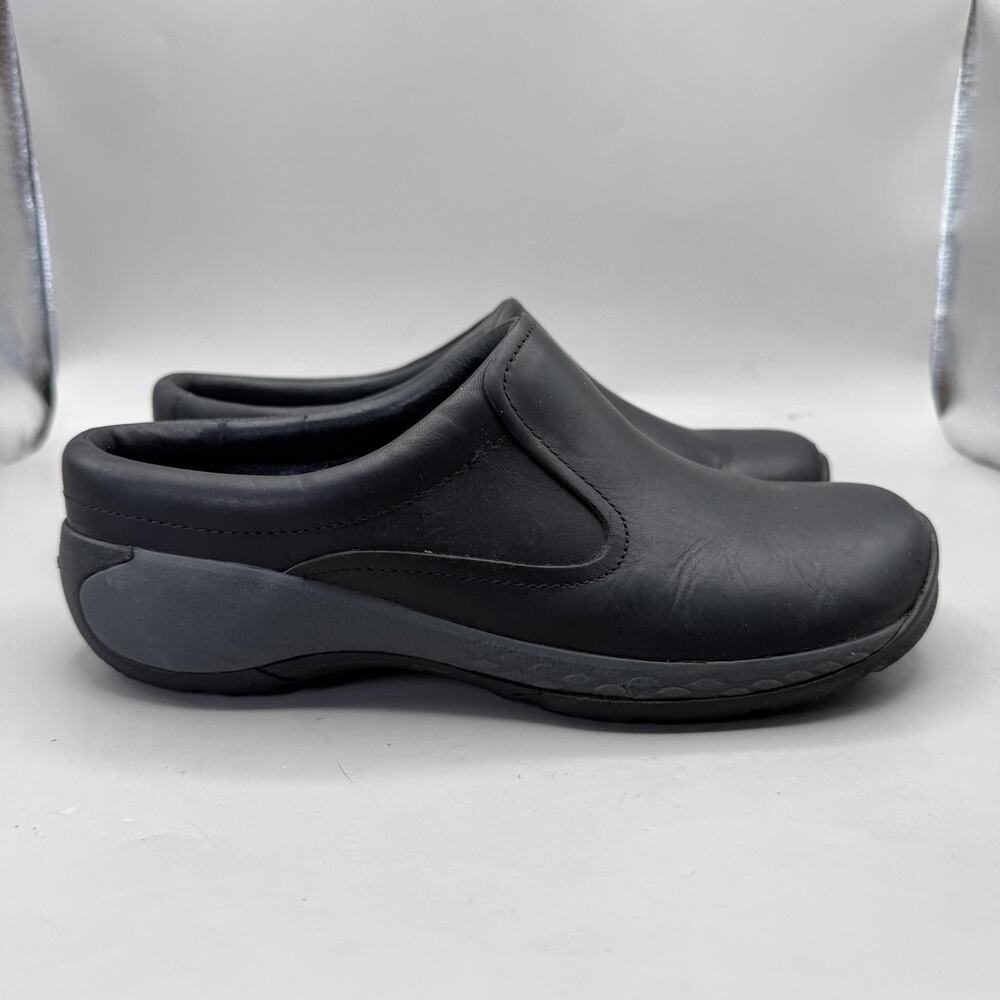 Merrell Encore Q2 Clog Shoes Womens Size 8 Black Leather Comfort Work J45810